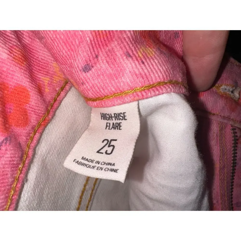 BDG High Rise Flare Floral Jeans 25 - Picture 4 of 5